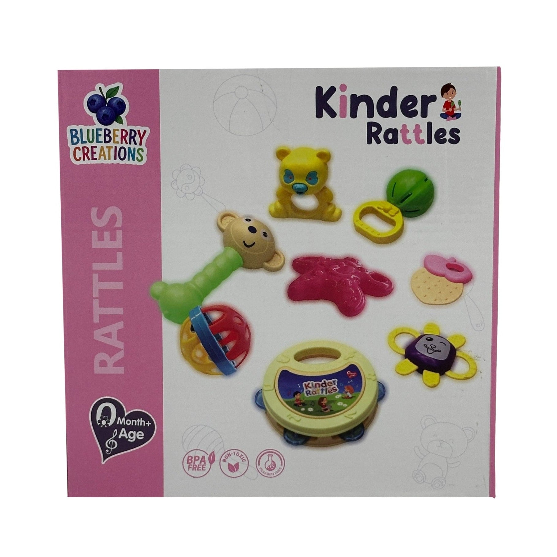 Box of Kinder Rattles.